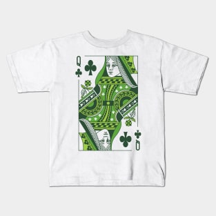 Queen of Clubs St Patricks Day Kids T-Shirt